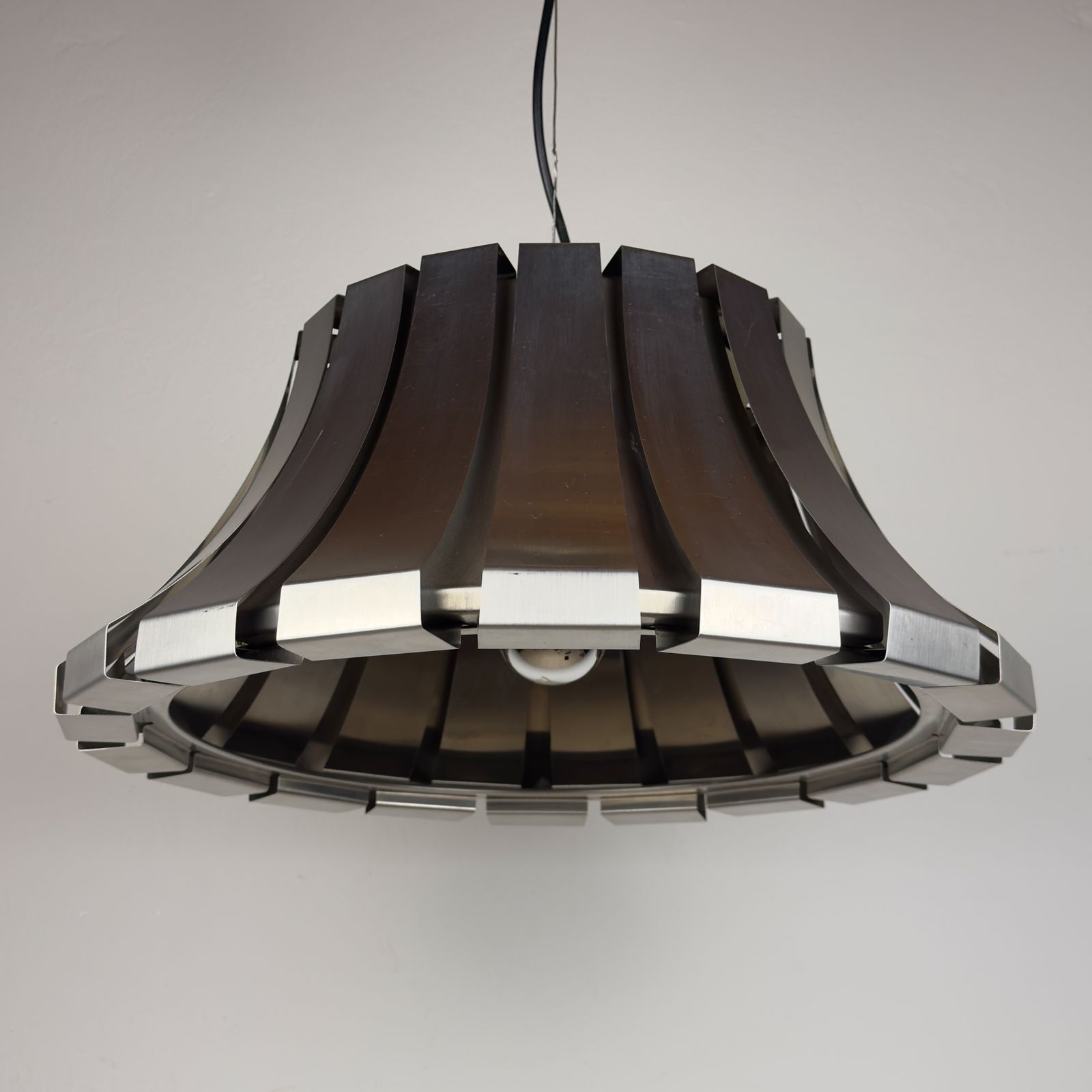 Vintage Metal Pendant Lamp By Elio Martinelli For Martinelli Luce, Italy 1960s photo for sale