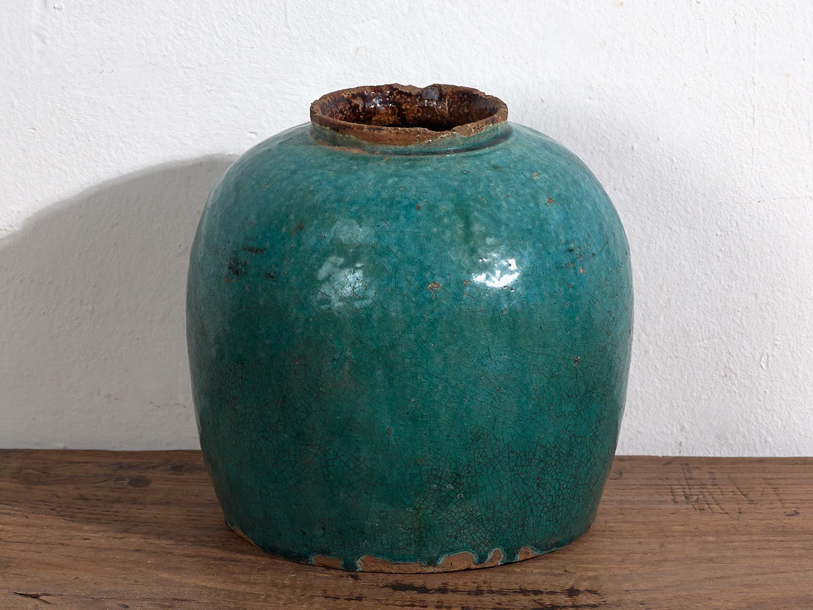 Antique Turquoise Green Vase (C.1820) #30 photo Home Decor
