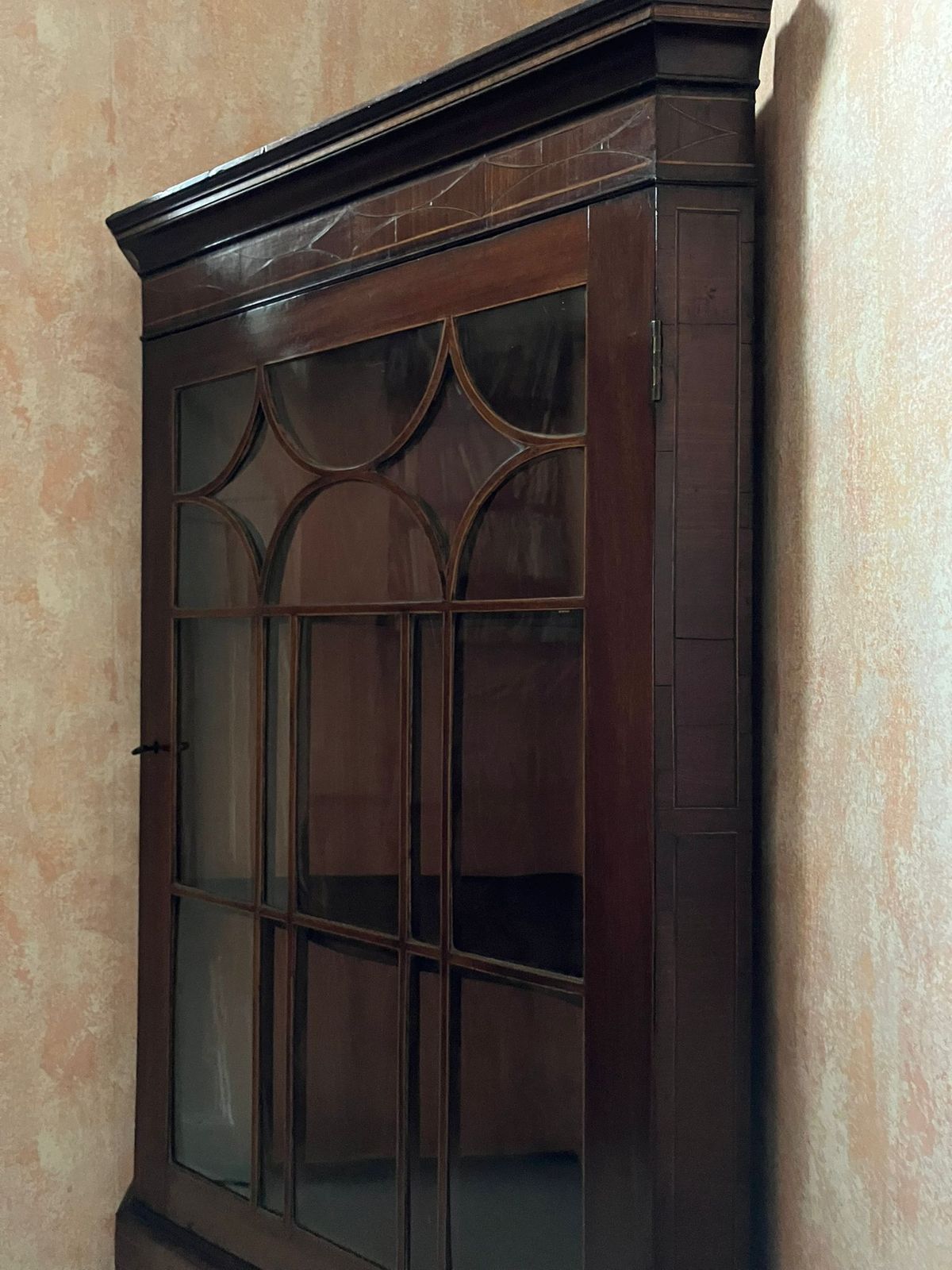 Late Georgian Mahogany Inlaid Corner Cabinet photo furniture