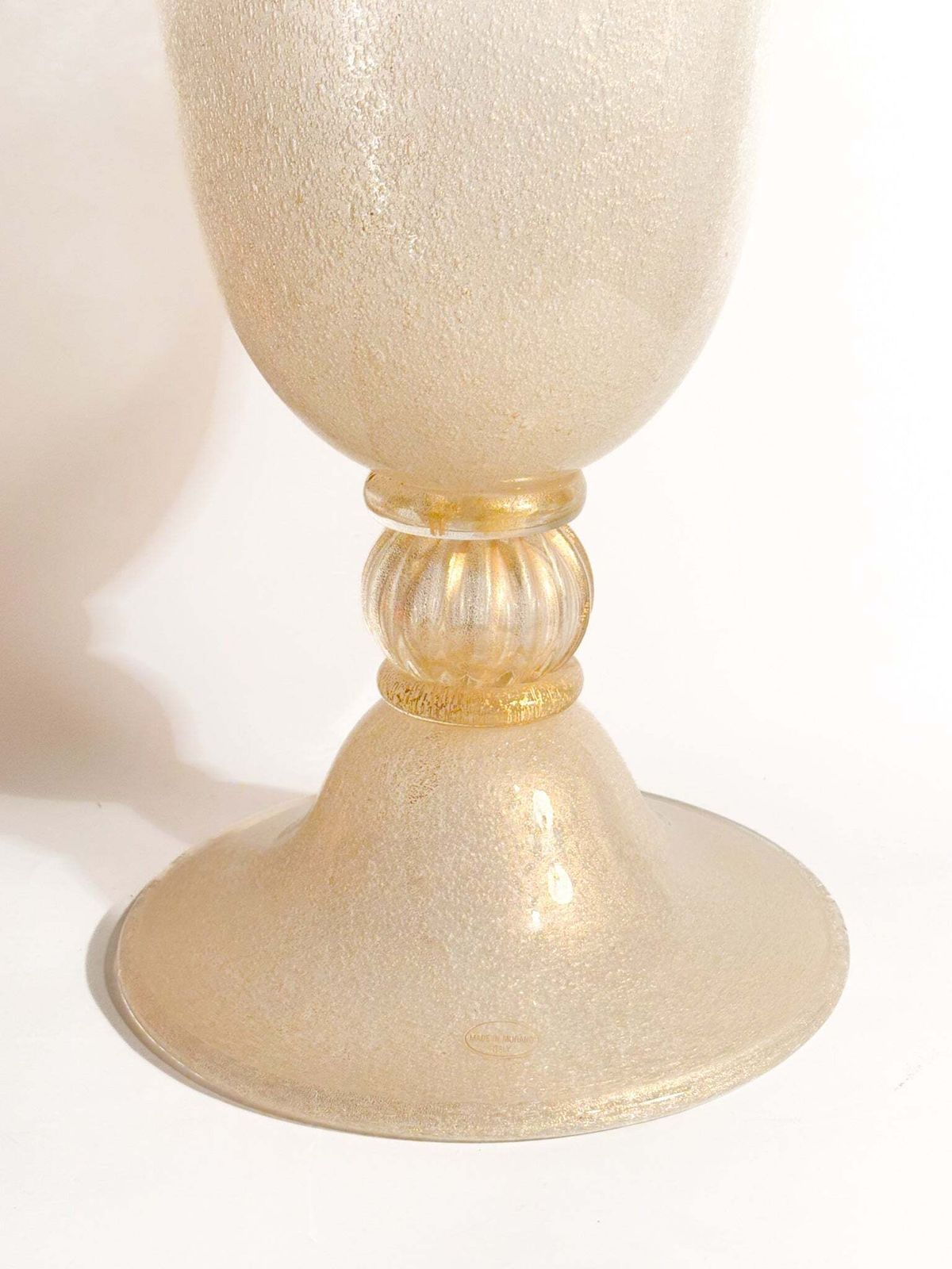 Pulegoso Golden Murano Glass Vase From The 1950s photo for sale