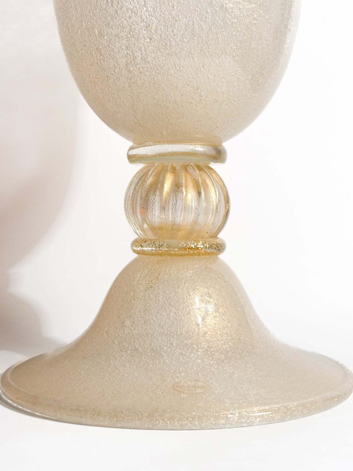 Pulegoso Golden Murano Glass Vase From The 1950s photo vintage