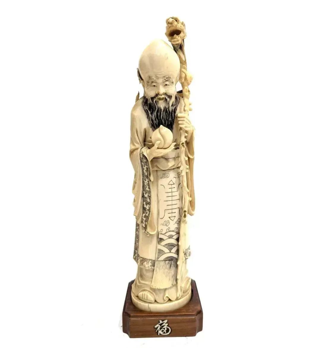 19th Century Ivory Statuette Of A Bearded Old Man