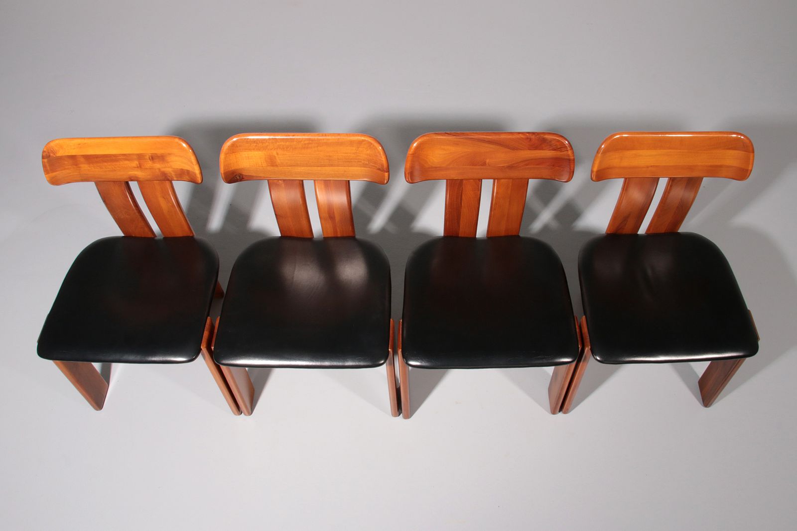Mario Marenco Walnut Sapporo Dining Chairs For Mobilgirgi, 1970s photo furniture