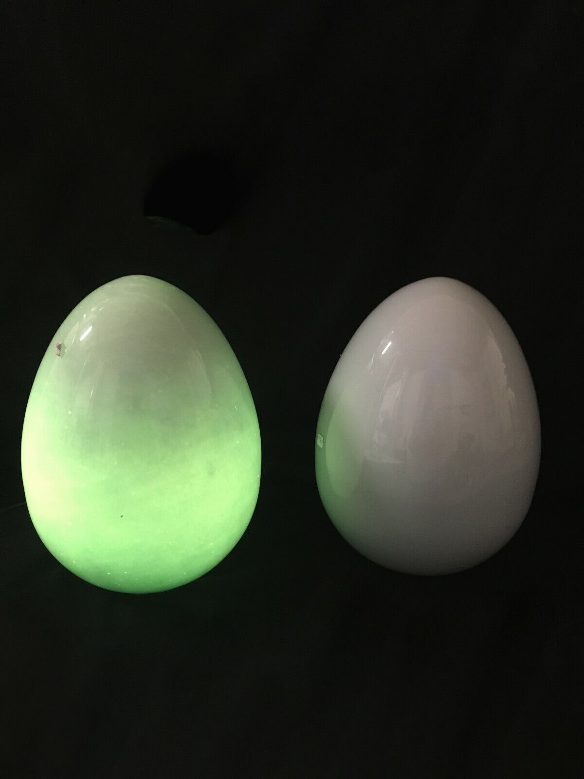 Pair Of Very Rare Vintage 1970s Vistosi Egg Glass Table Lamps