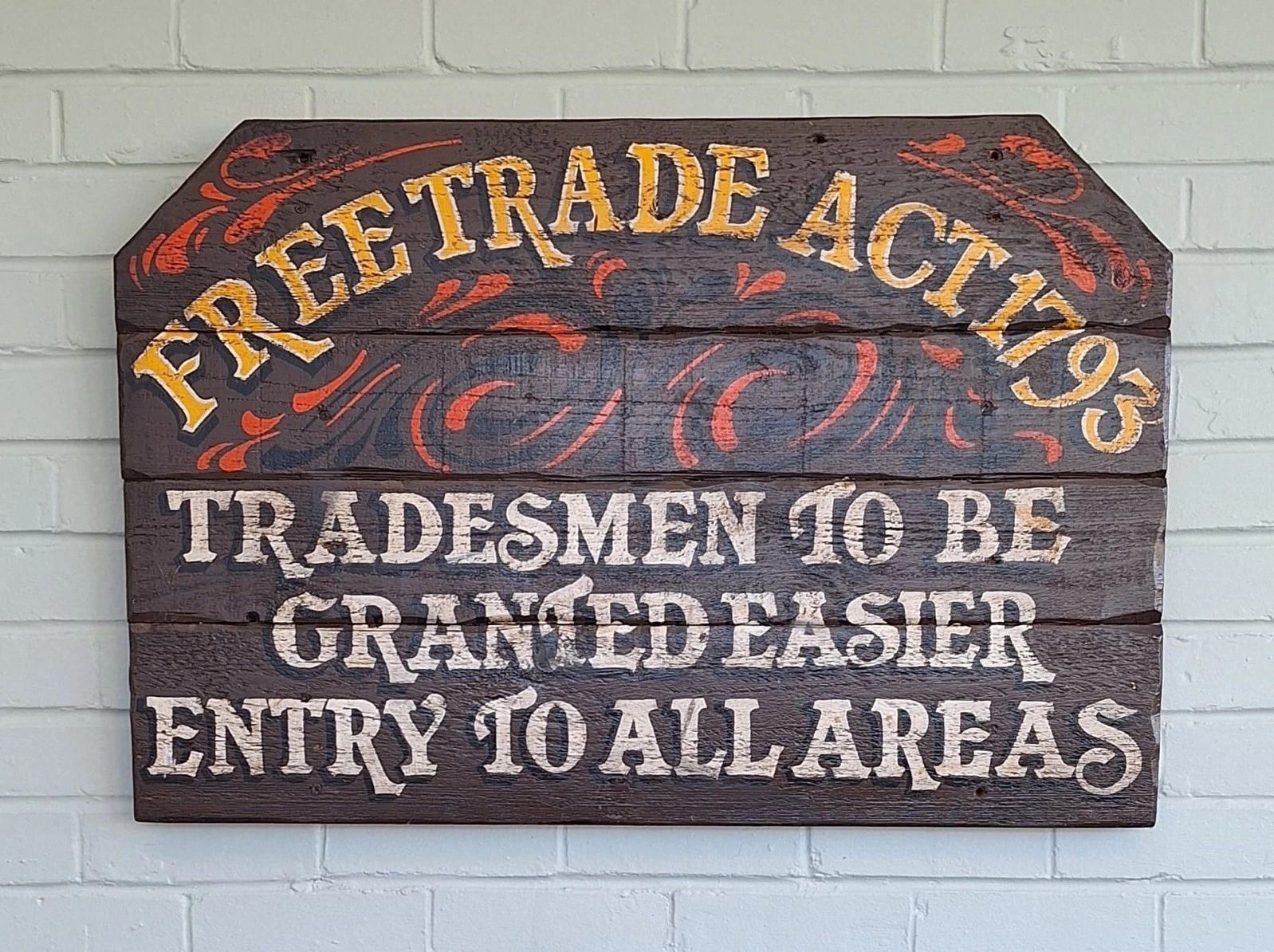 Large Vintage Hand Painted Sign Tradesmen To Be Granted Easier Access All Areas photo furniture
