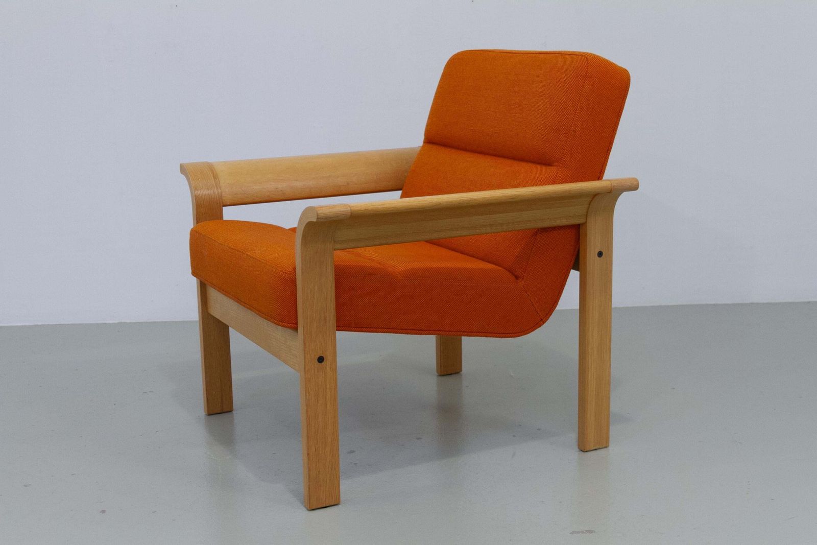 Danish Orange Oak Botium Lounge Chair By Magnus Olesen, 1970s. photo buy