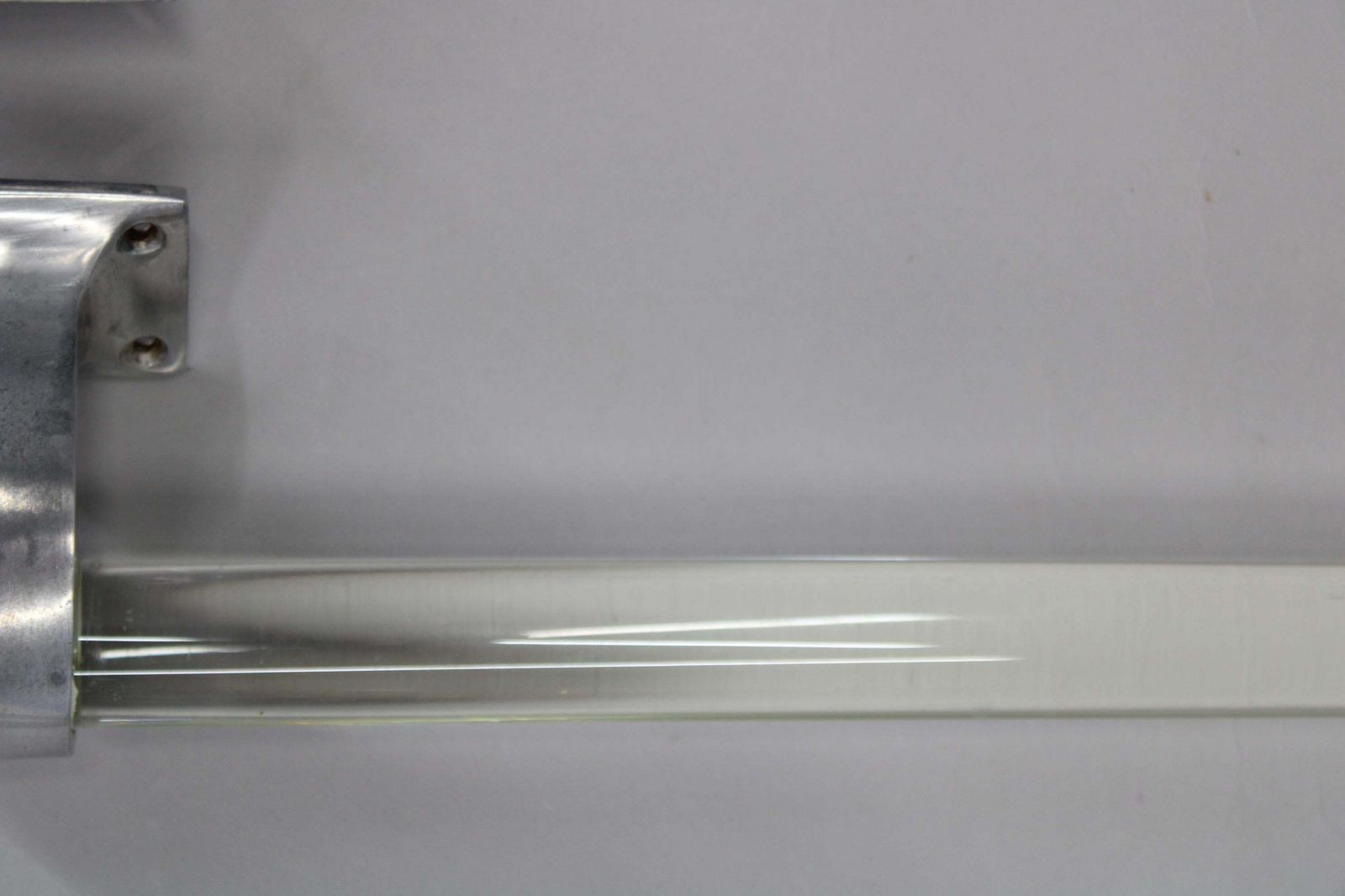 Pair Of 1930s Czechoslovak Art Deco Clear Glass Handles With Metal Mounts photo vinterior