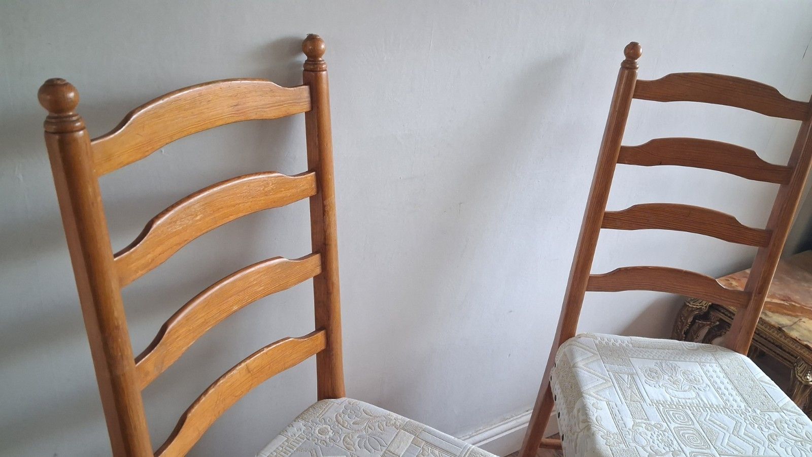 Delightful Pair Of Ercol Elm Ladderback  Dining /Kitchen /Bedroom Chairs photo furniture
