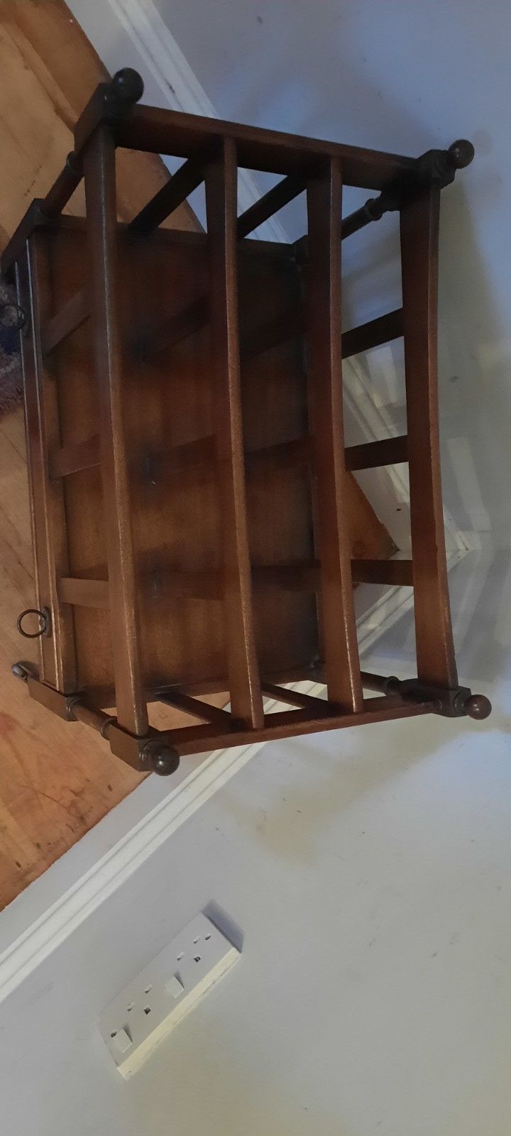 Vintage Mahogany Magazine Rack Canterbury Lower Drawer photo for sale
