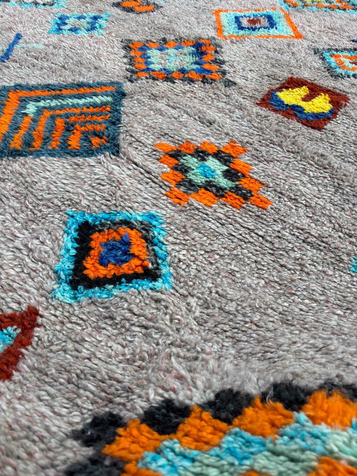 Colorful Moroccan Berber Rug 210x320 Cm  Authentic Handwoven Wool Carpet, Checkered Berber Rug   Beni Ourain Rug   Handmade Rug photo 1185.0