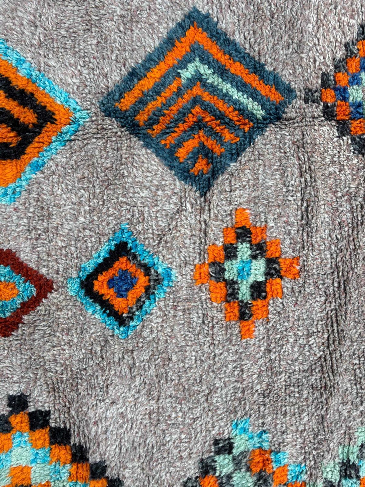 photo for sale Colorful Moroccan Berber Rug 210x320 Cm  Authentic Handwoven Wool Carpet, Checkered Berber Rug   Beni Ourain Rug   Handmade Rug