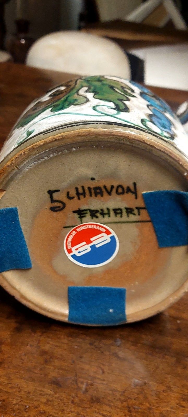 Schiavon Elio Herart Bottle Ceramic Sculpture Glazed Enamels 70s photo 143.0