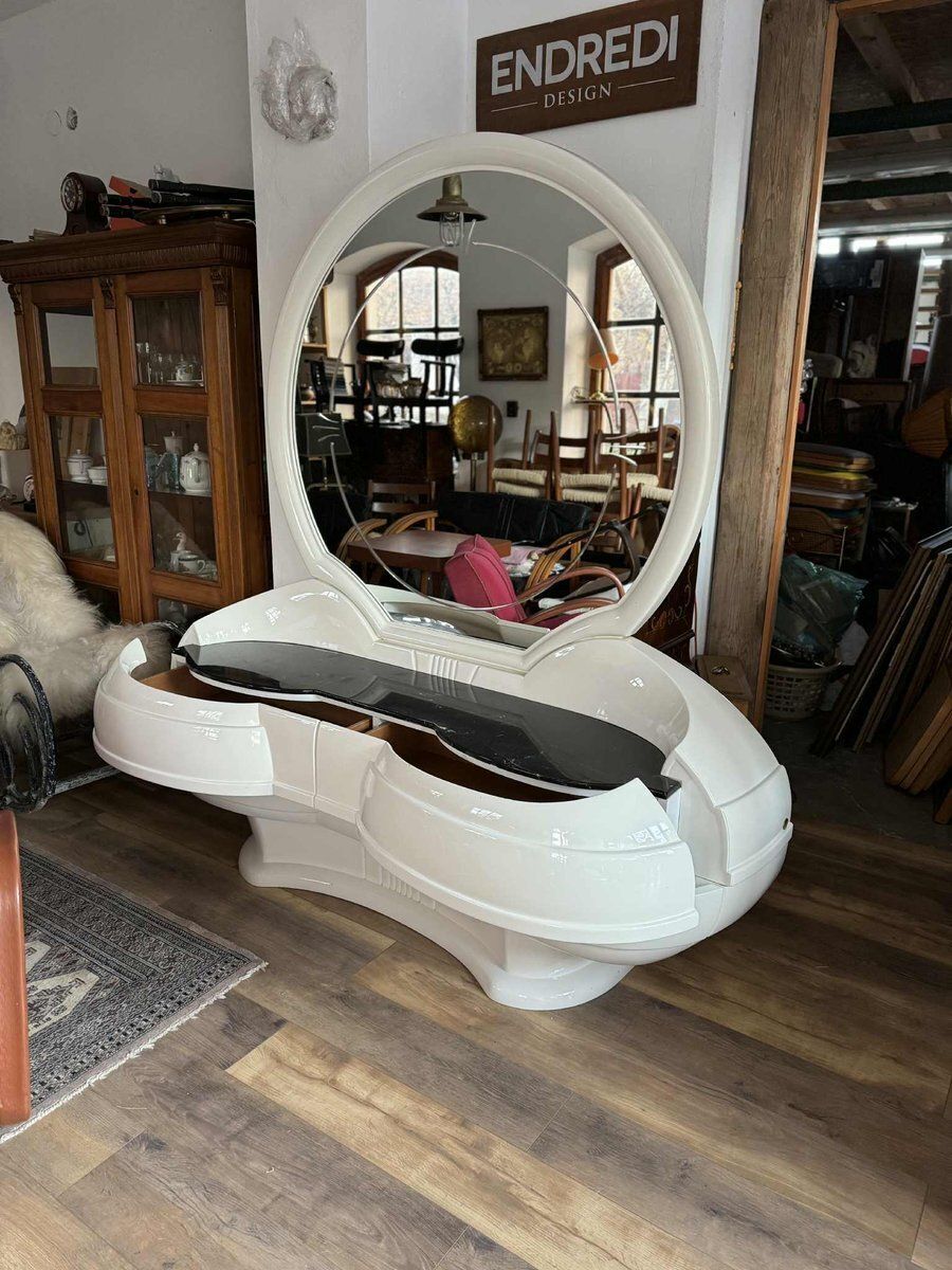 Space Age Vanity Table With Large Oval Mirror photo 21174.0
