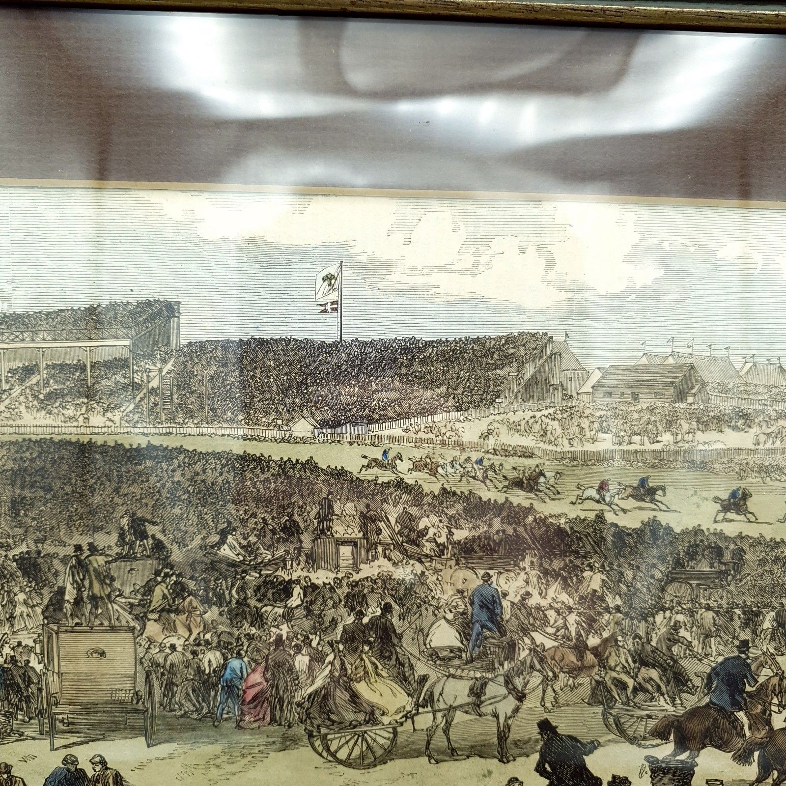 Hand Coloured Print Punchestown Races Prince & Princess Of Wales 43x30.5cm 1800s photo Art