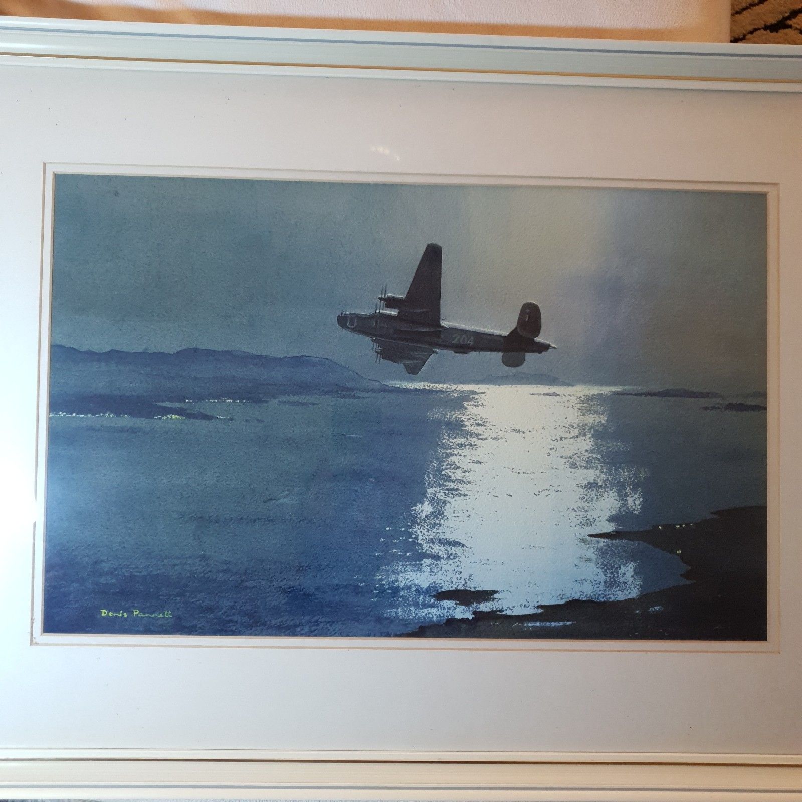 photo vinterior Denis Pannett Original Watercolour Lb 30 Liberator Mk.II? L73cm Raf Aviation
