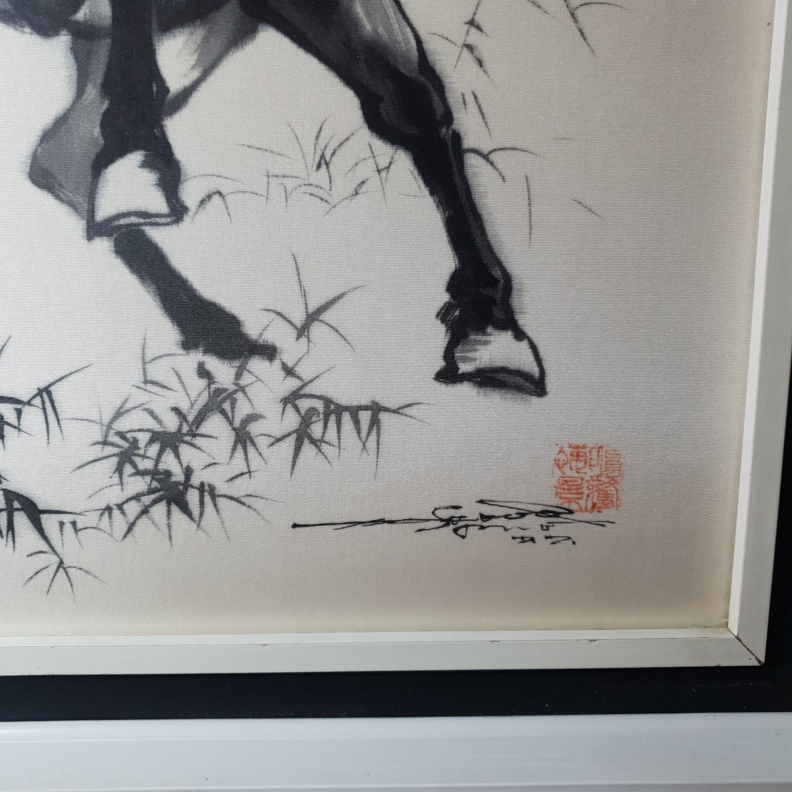 Horse Ink Brush Painting Joseph Koo Ming Kang Singapore Chinese C1960s H54xw33 photo buy