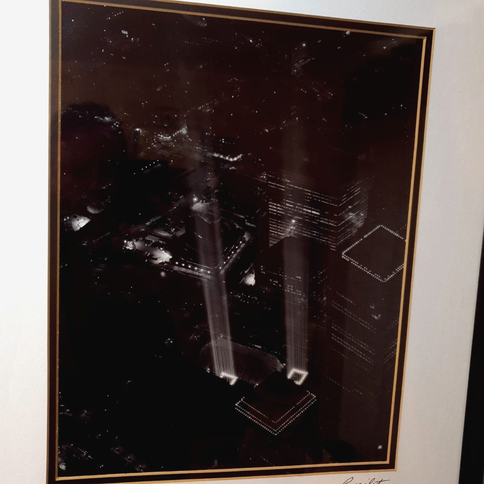 Twin Towers Tribute Photo Print Ross Pilot Projected Lights Signed Award Winner photo 150.0