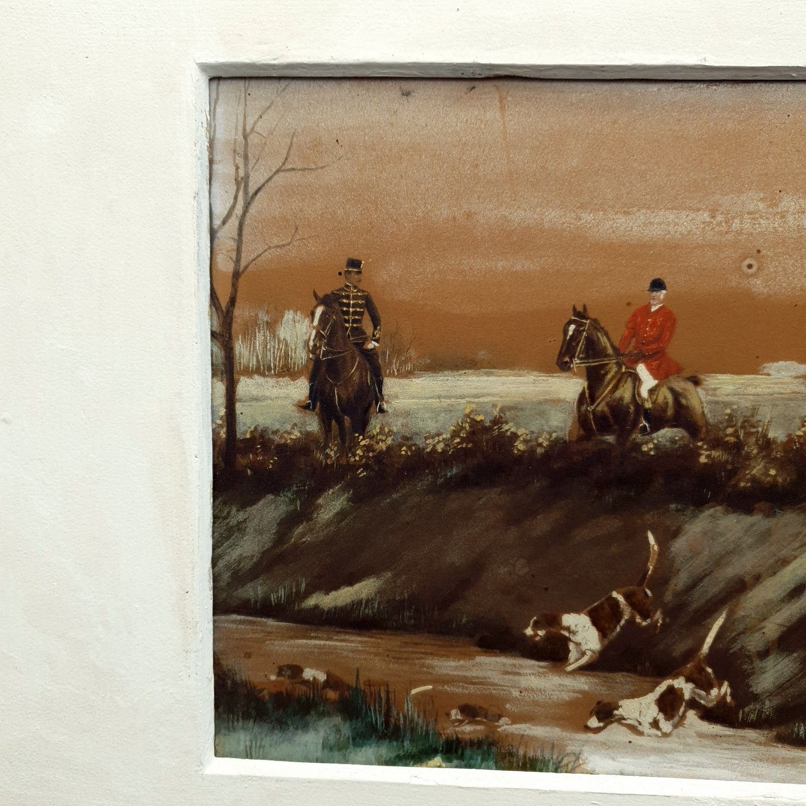 Signed Josef Pirka Watercolour Equestrian Hunting Scene 1906 Bohemia Antique Art photo buy