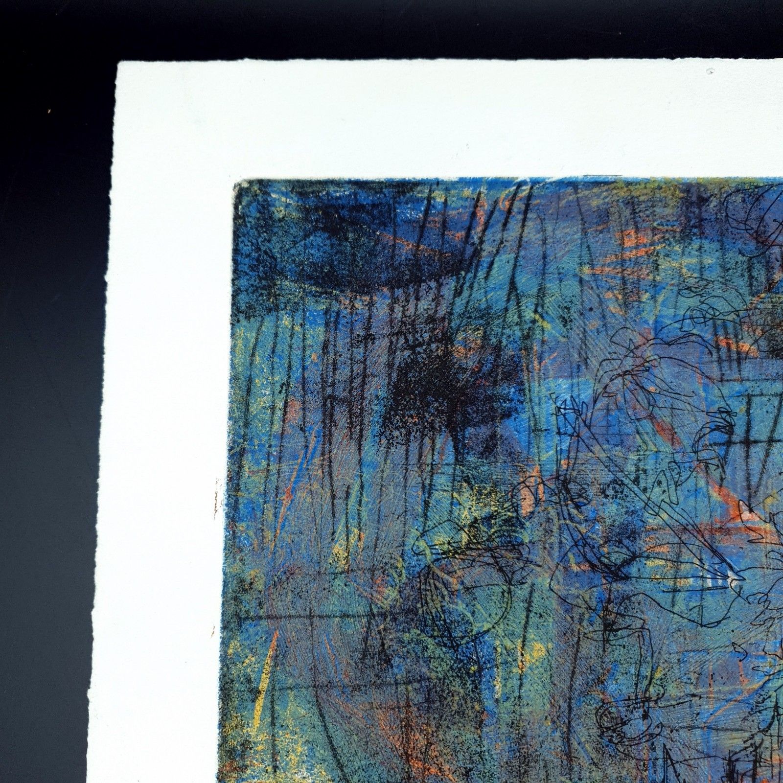 Dom Theobald Signed Limited Print Etching 1995 Named Blue Still Life H37xl33cm photo for sale