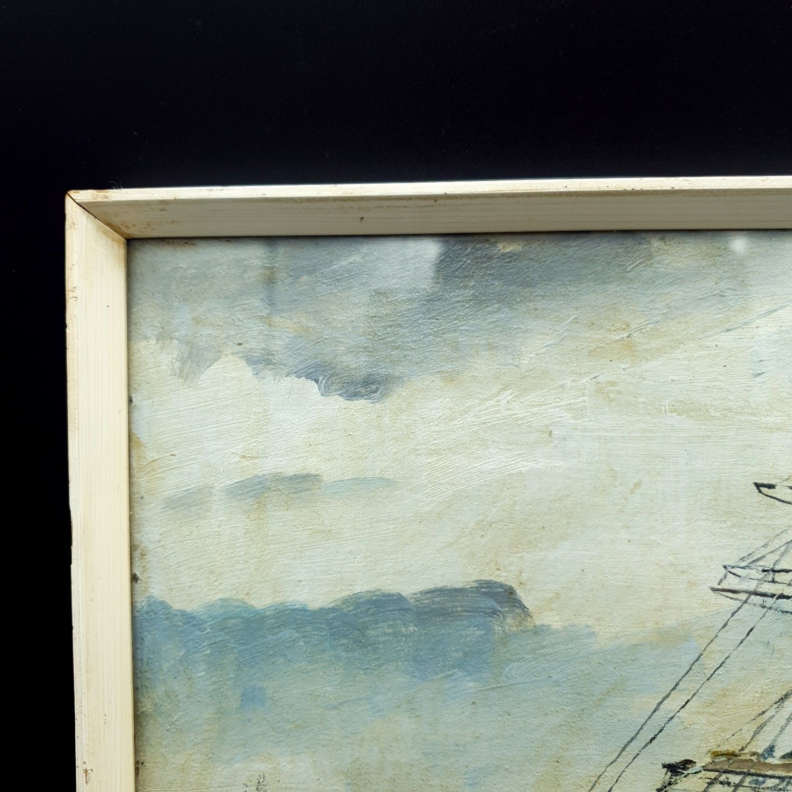 Captain George Young Signed Oil Painting Middlesex C1930s Clan Line Ship W35x27c photo for sale