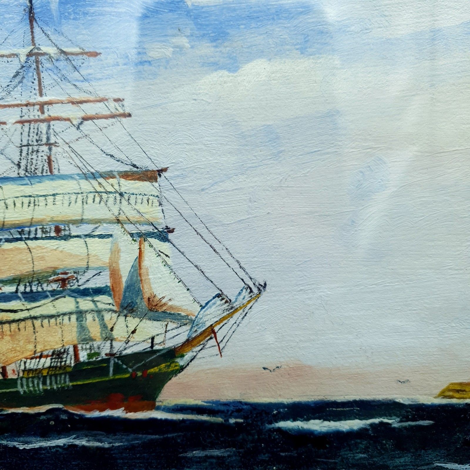 Captain George Young Signed Oil Painting Aristides C1930s Clan Line W31.5x20.2cm photo buy