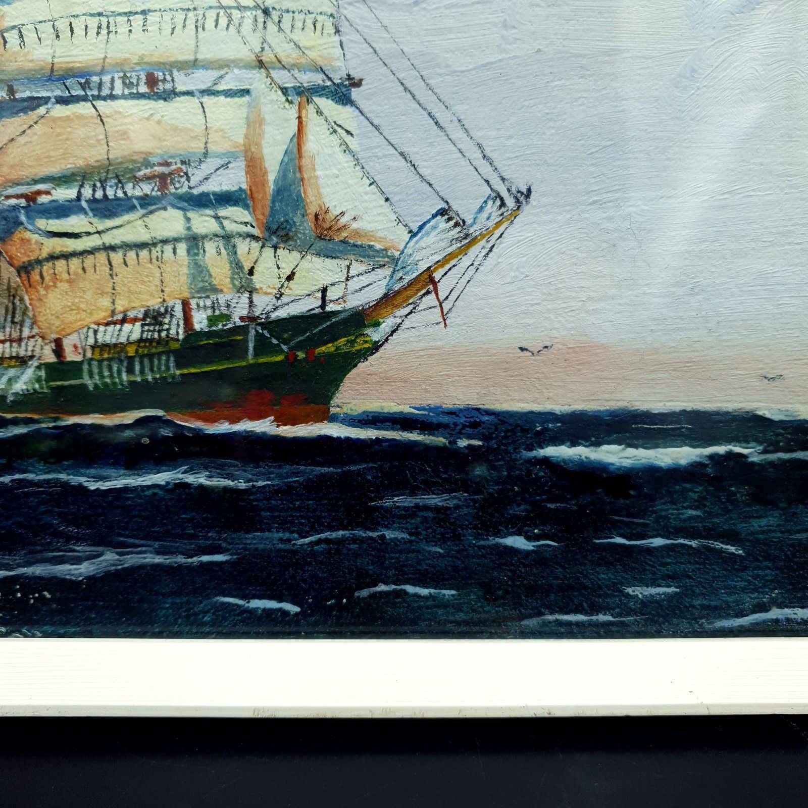photo for sale Captain George Young Signed Oil Painting Aristides C1930s Clan Line W31.5x20.2cm