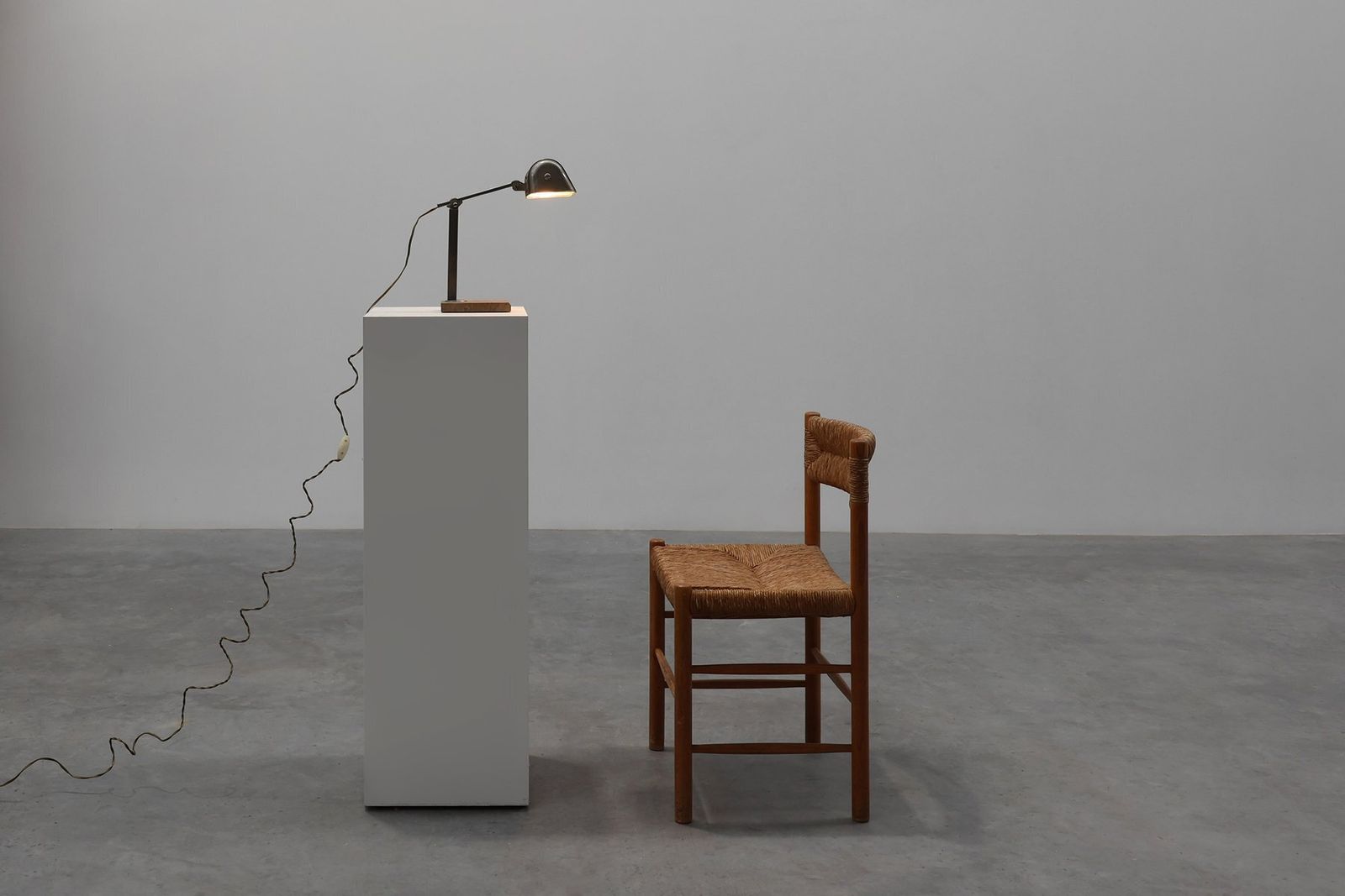 Art Deco Industrial Metal And Travertine Desk Lamp, Belgium, 1930s photo furniture