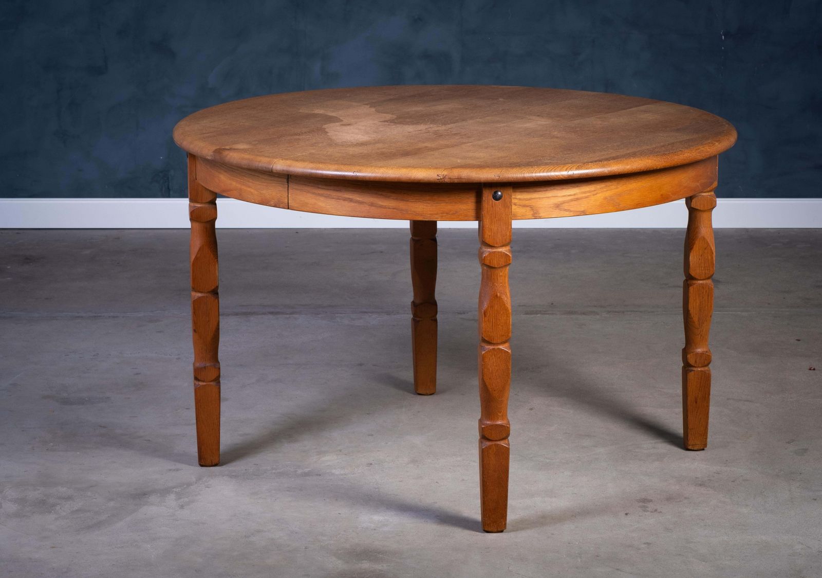 Brutalist Solid Oak Dining Table By Henning Kjærnulf, 1970s photo furniture