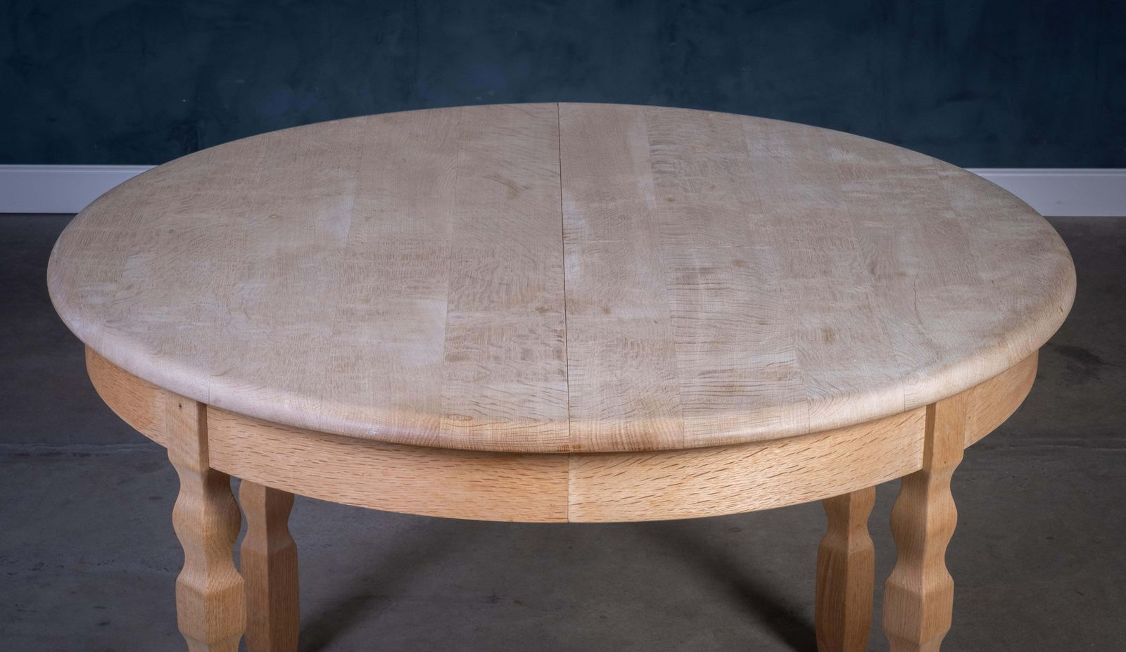 Brutalist Solid Oak Dining Table By Henning Kjærnulf, 1970s photo buy
