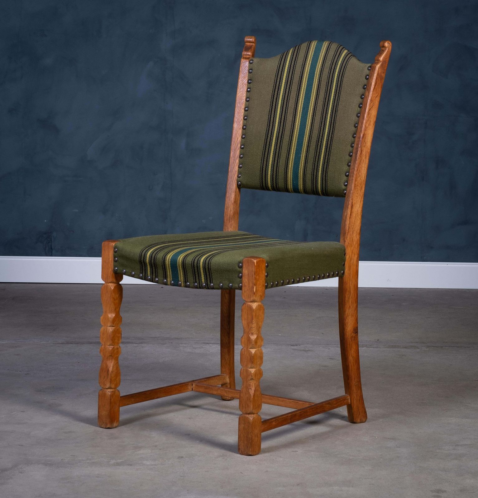 Set Of Four Henning Kjærnulf Brutalist Oak Dining Chairs, Late 1960s photo 1374.0