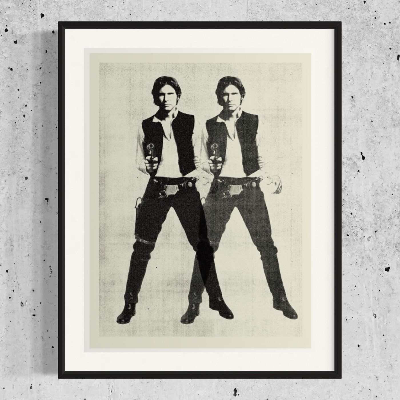Pop Art 'Han Solo' Signed Limited Edition Print Framed In Black photo furniture