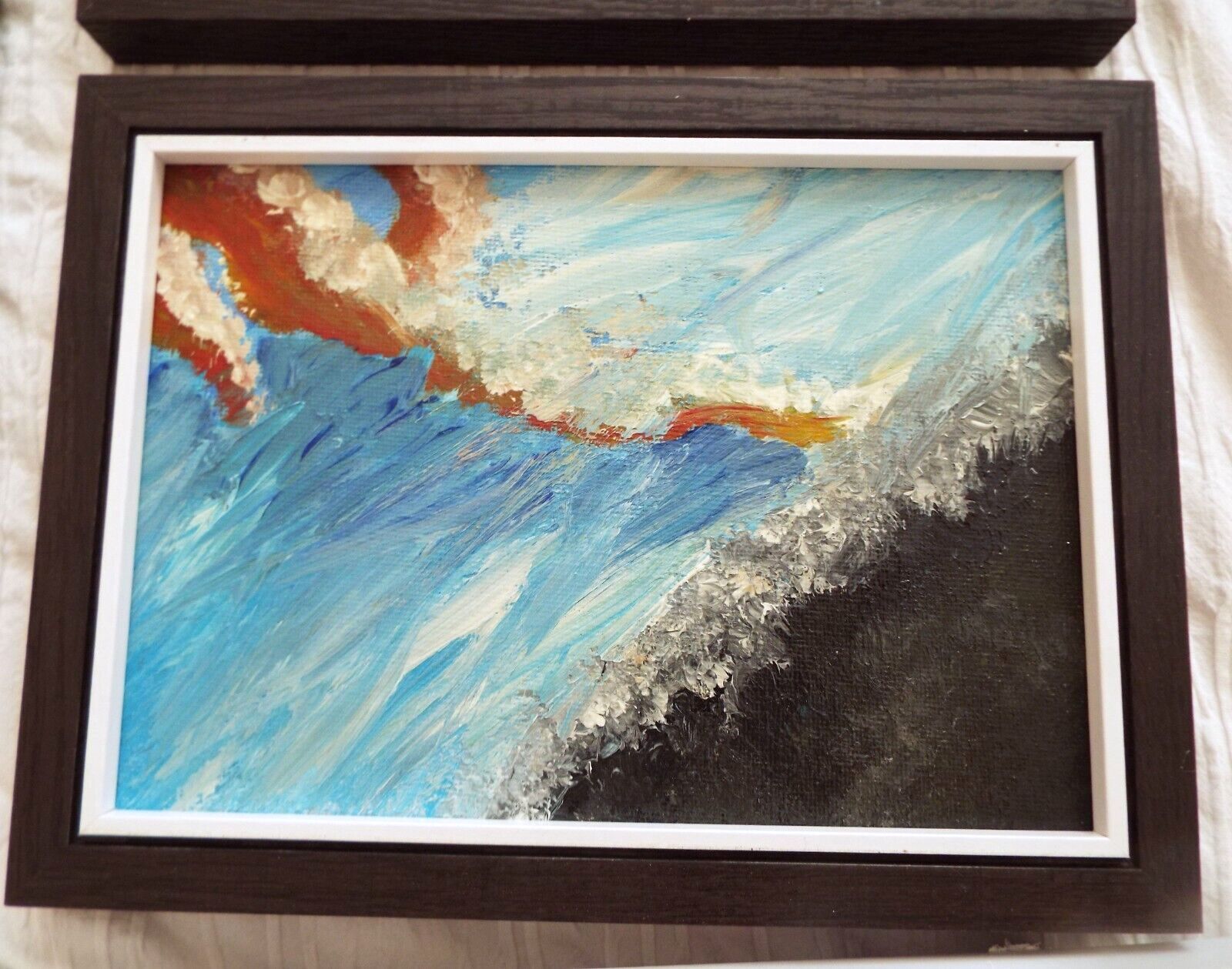 Set Of 4 New Original Abstract Framed Paintings Multi Coloured Fraser Lucas photo 152.0