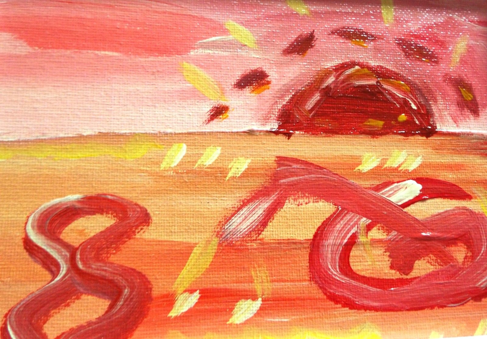 photo furniture Set Of 3 New Original Abstract Framed Paintings Bright Landscapes Fraser Lucas