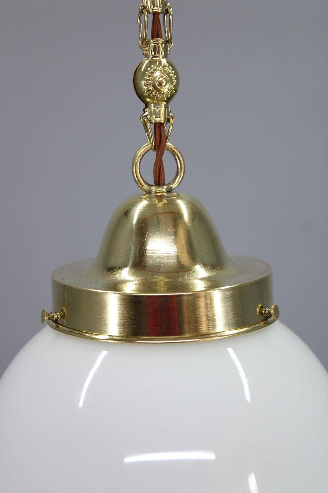 Peter Behrens “Luzette” Art Deco Opaline Glass Pendant, Germany, 1930s photo 914.0