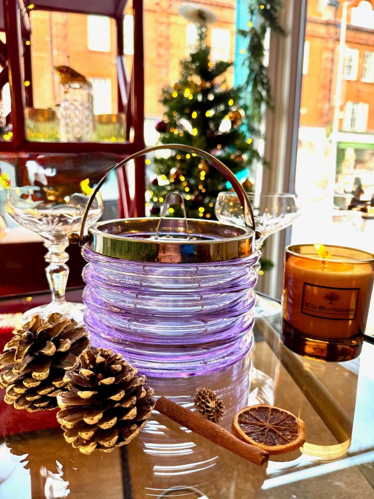 A Murano Purple Glass Ribbed Ice Bucket “Onda” By Sergio Asti For Amolfo Di Cambio photo furniture