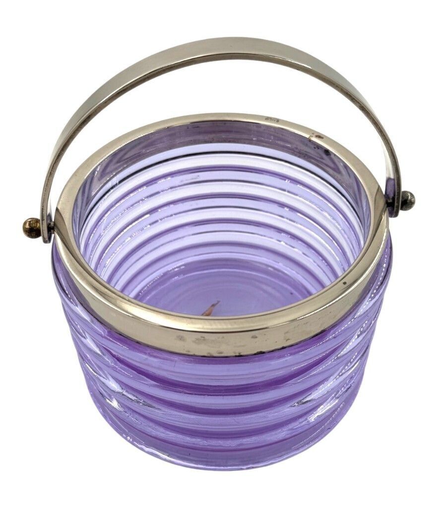 Home Decor A Murano Purple Glass Ribbed Ice Bucket “Onda” By Sergio Asti For Amolfo Di Cambio photo