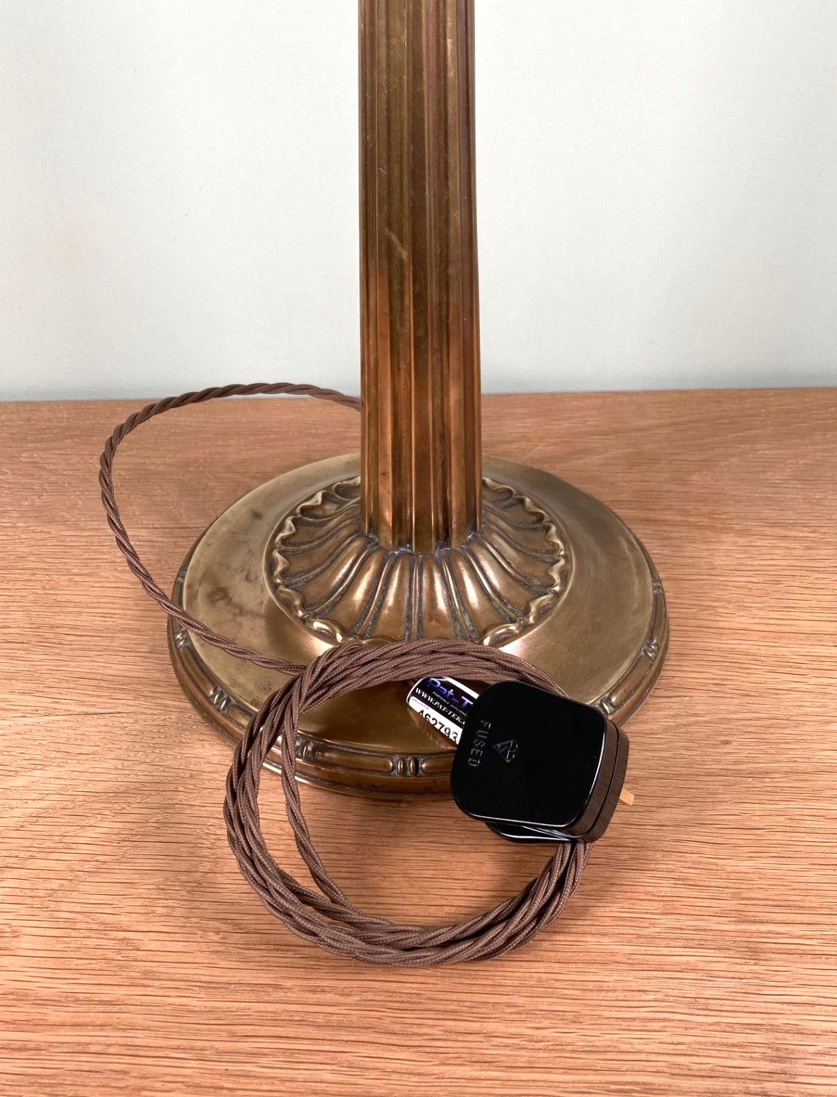 Antique Edwardian Brass Table Lamp Base Early 20th Century H38cm Rewired photo buy