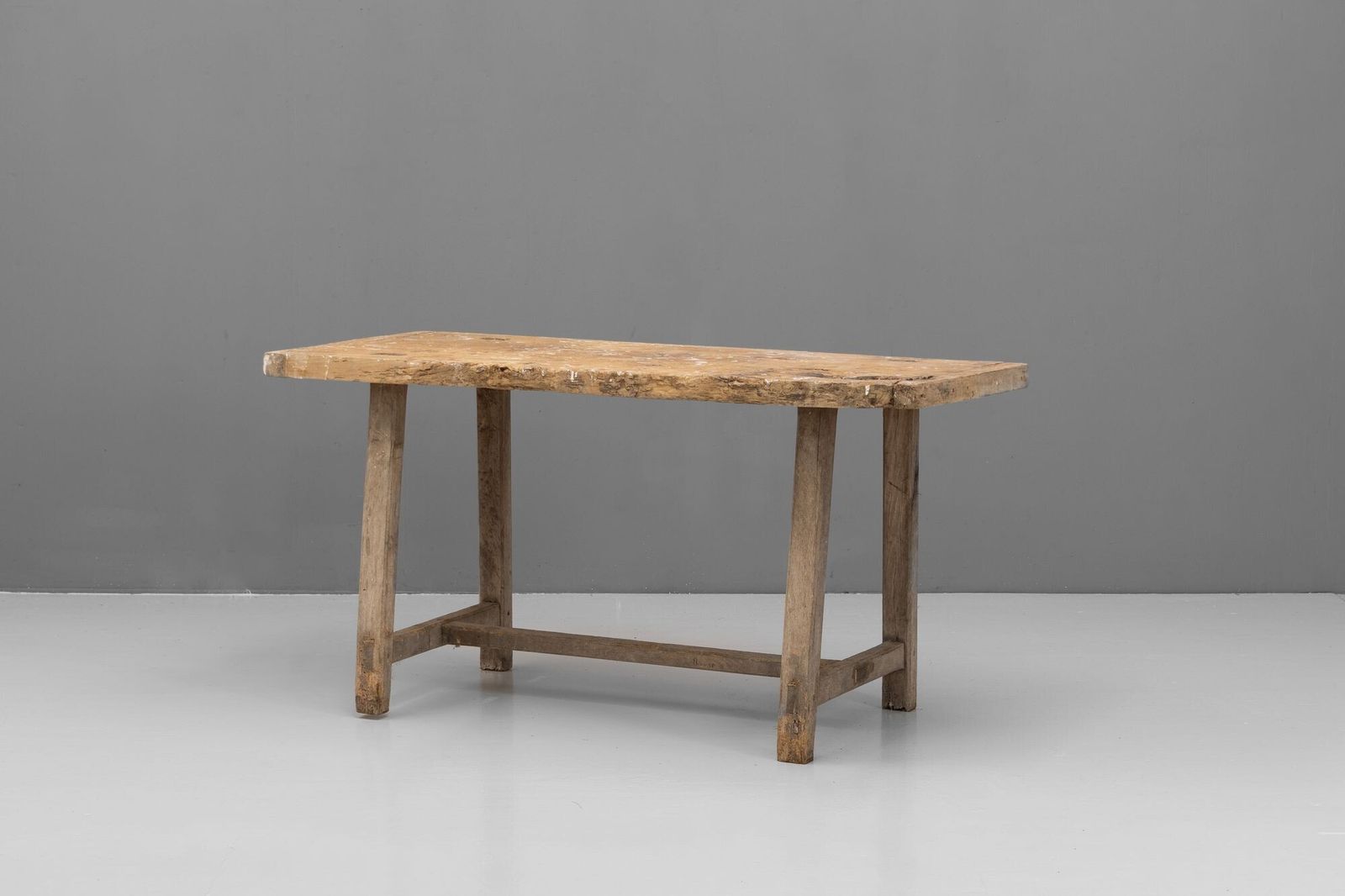 Stretcher Table, 1900s, Pine, Antique photo furniture