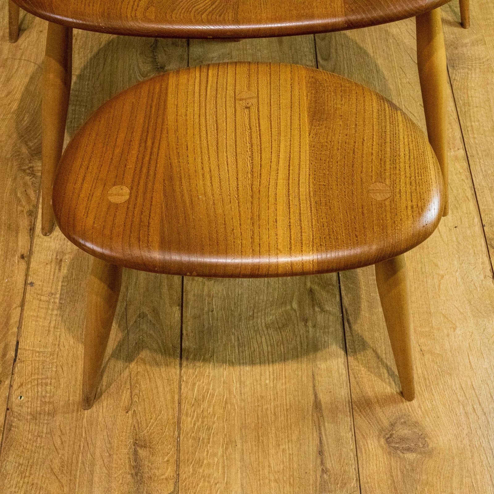 Ercol Blue Label Blonde Elm Pebble Nest Of Tables photo buy