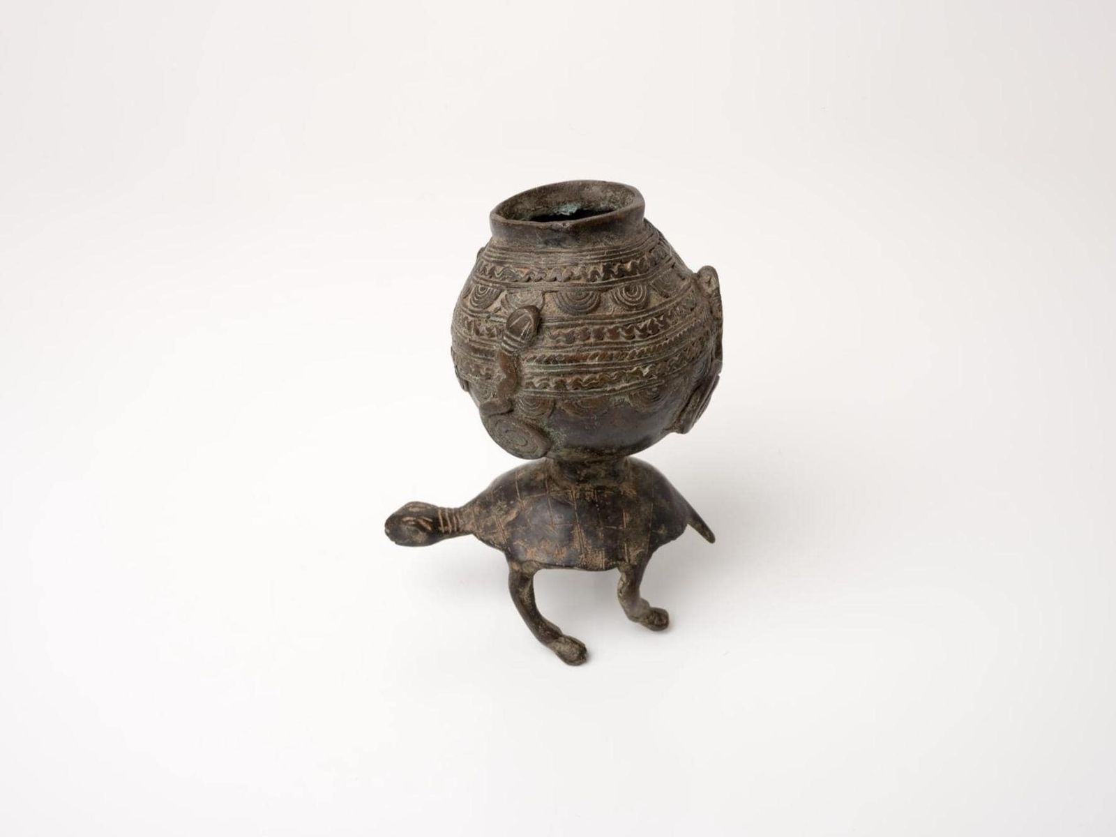 Dogon Bronze Vessel | West African Sculpture | African Bronze Urn photo for sale
