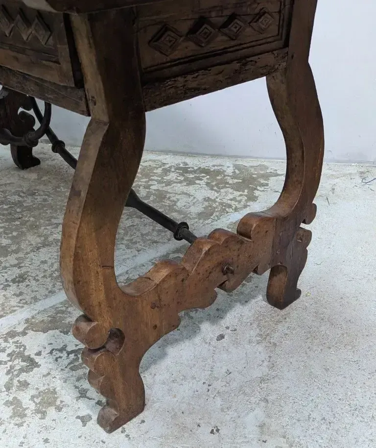18th Century Period Walnut Desk With A Wrought Iron Crossbar photo 3170.0