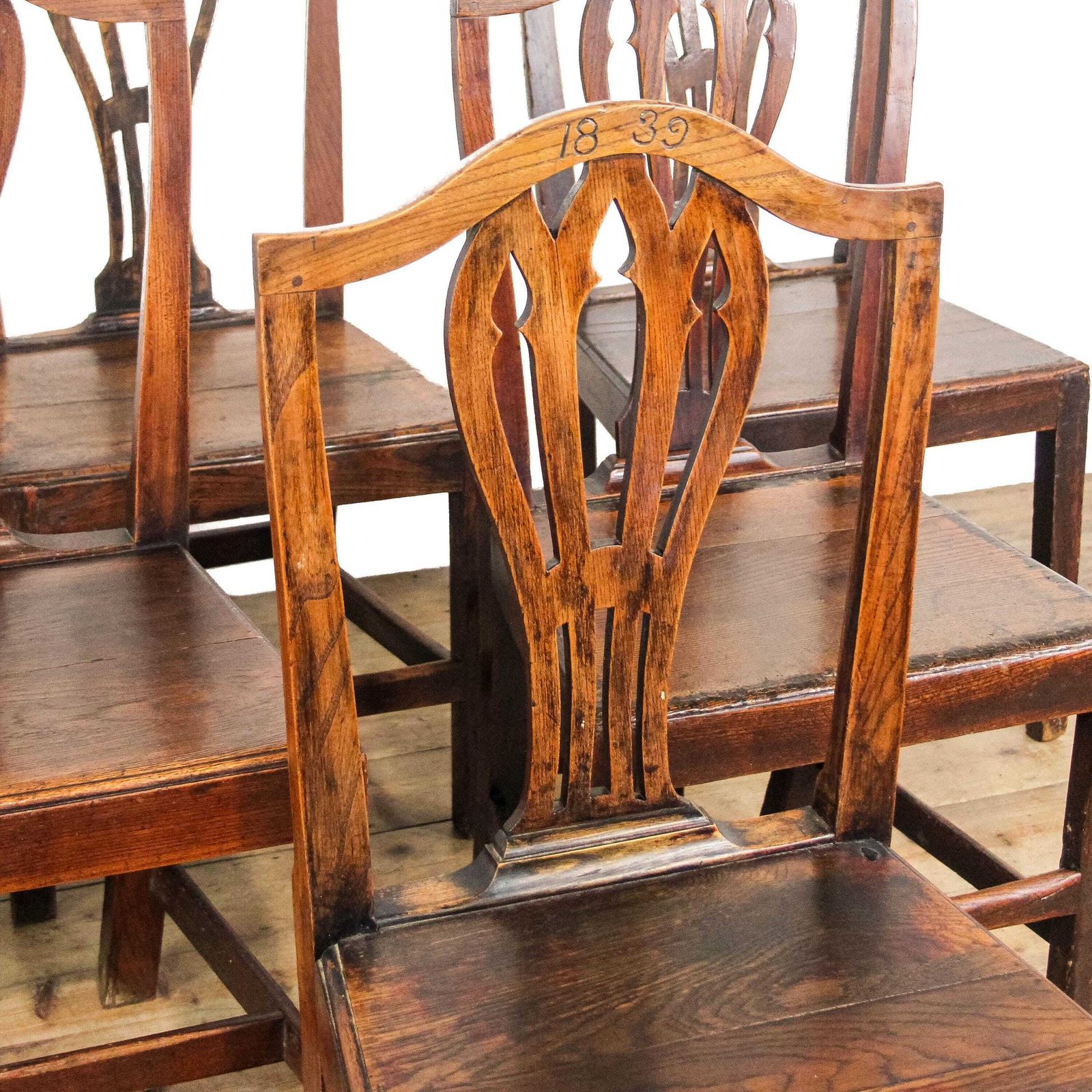 Antique Set Of Six 19th Century Oak Dining Chairs | Set Of Chairs | Antique Chairs | Dining Chairs | Kitchen Chairs (M 6403) photo for sale
