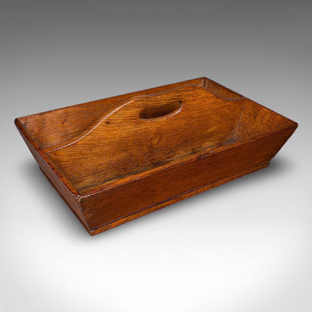 Antique Housekeeper’s Carry, English Oak, Cutlery Tray, Trug, Work Box, Georgian