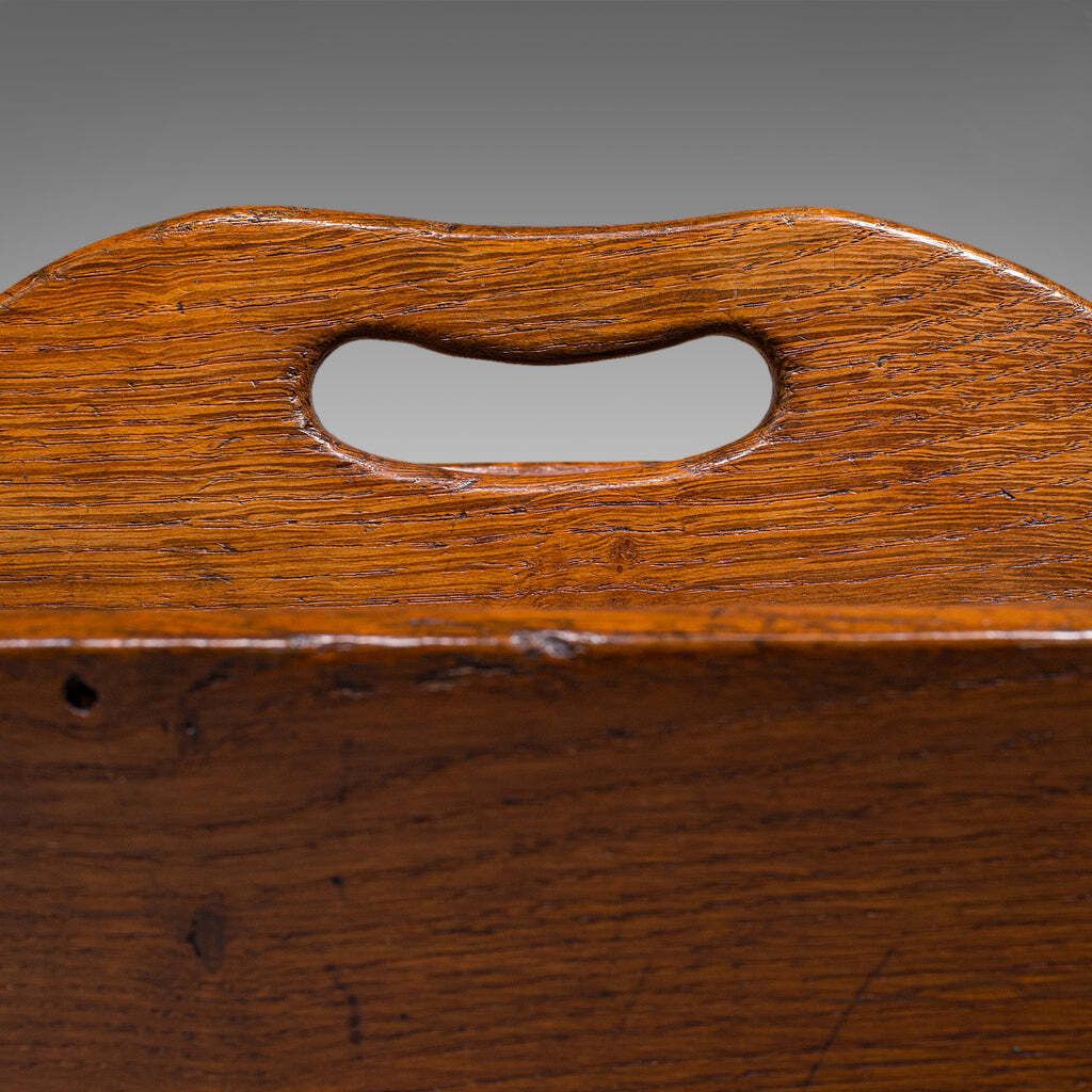 Antique Housekeeper’s Carry, English Oak, Cutlery Tray, Trug, Work Box, Georgian photo vintage