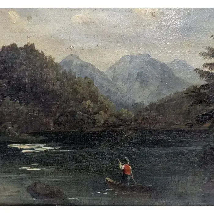 Oil On Canvas, Swiss Landscape, Early 19th Century photo for sale