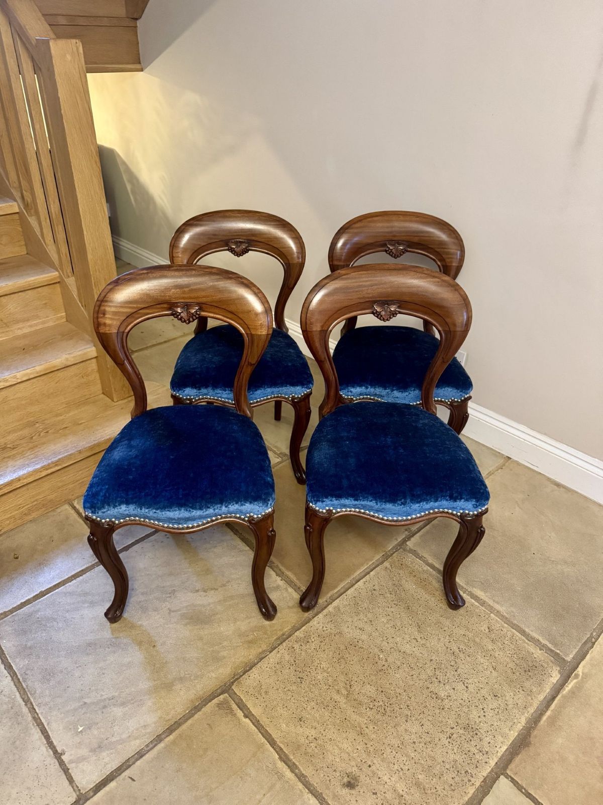 Fantastic Quality Set Of Four Antique Mahogany Dining Chairs photo for sale