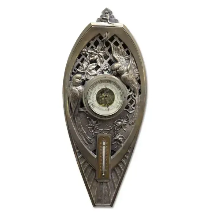 Art Deco Period Silvered Bronze Barometer