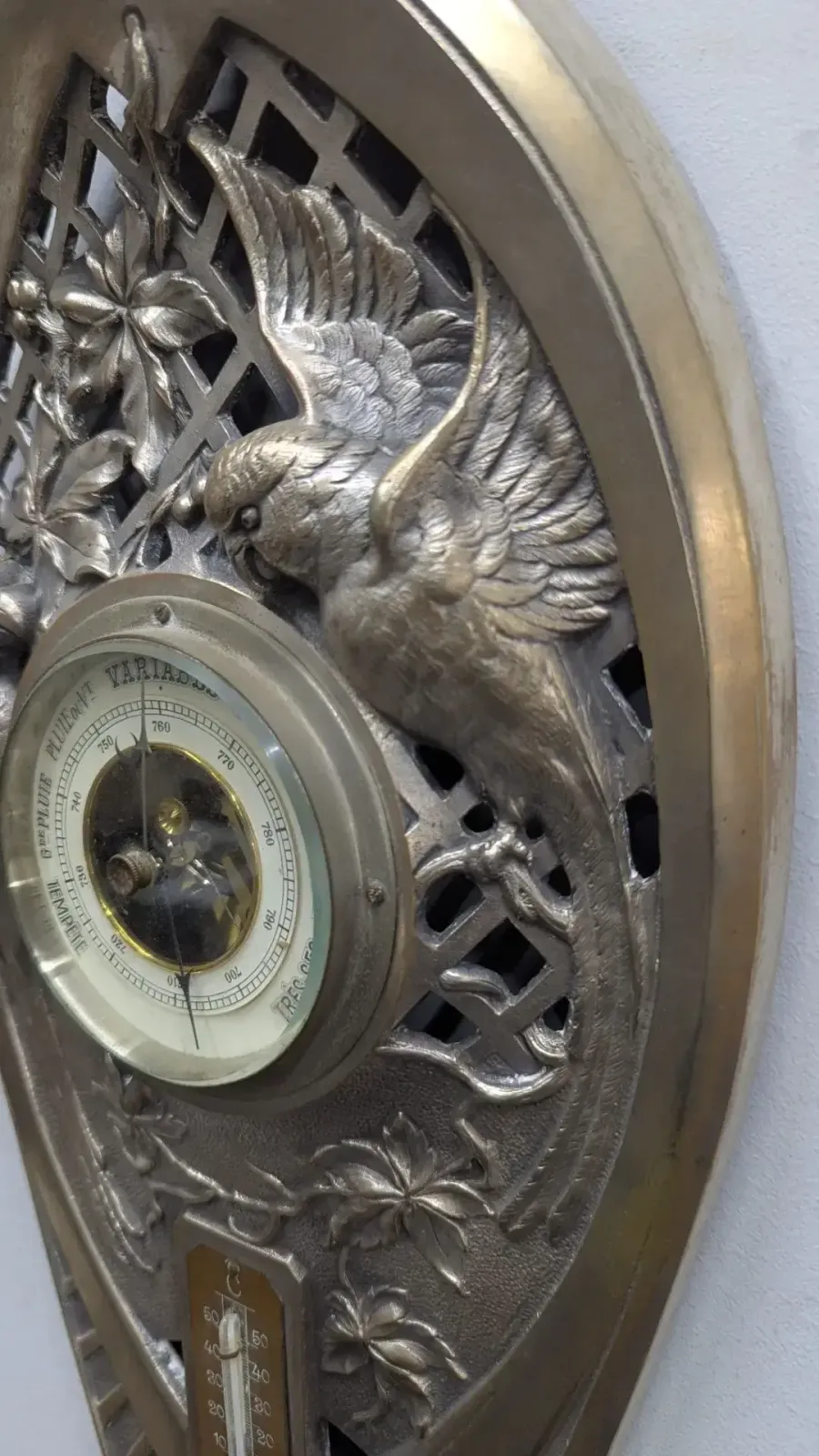 Art Deco Period Silvered Bronze Barometer photo for sale