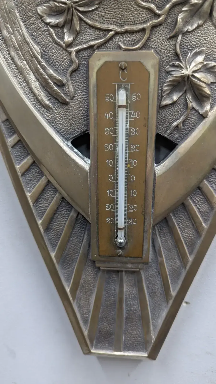 Art Deco Period Silvered Bronze Barometer photo 820.0