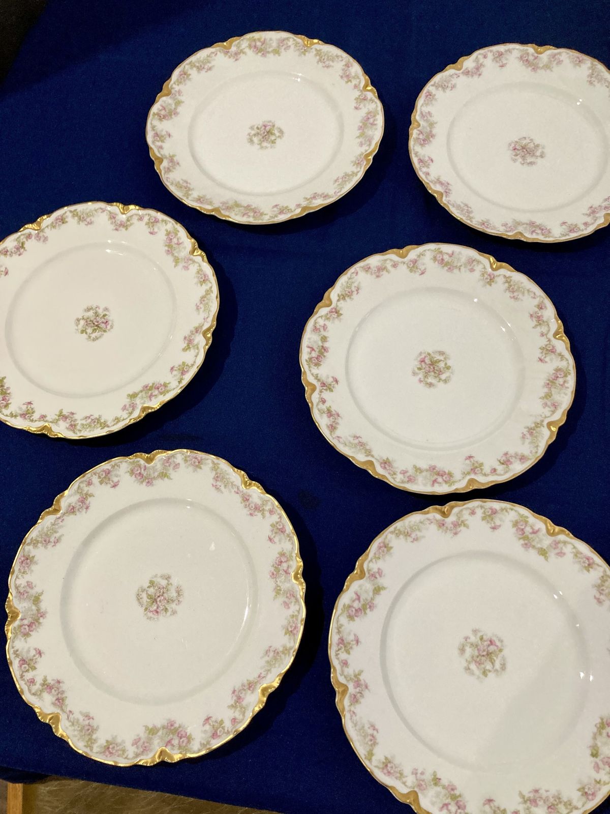 Antique Haviland Limoges Pink Roses, Gold Laurel Wreaths Dinner Set photo buy